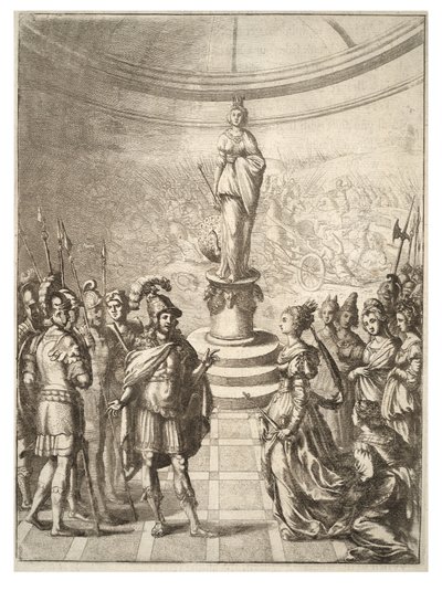 Dido and Aeneas. State 5 by Wenceslaus Hollar